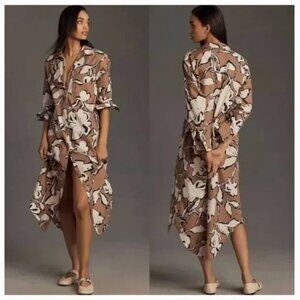 Anthropologie Maeve "The Soren Long-Sleeve Shirt Dress" Size S 100% Cotton